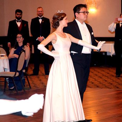 Young couple at debutantes ball